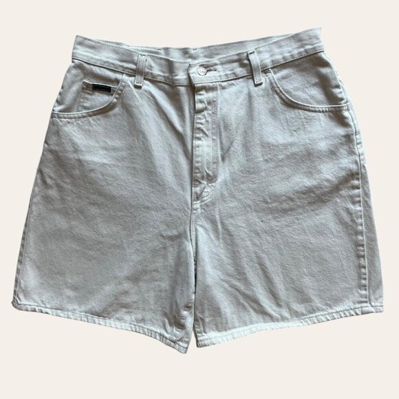 90s vintage cream colored denim mom shorts Lee Riveted - Picture 4 of 7